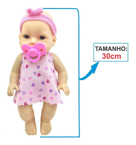 Boneca Luni Tata Baby Com Chupeta Bebê Brinquedo Divertoys