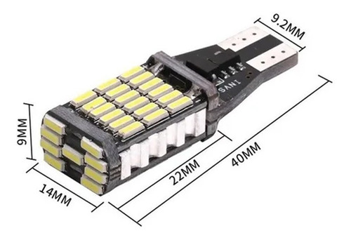 Imagen 4 de 10 de Juego 2 Lamparas Csp T10 Canbus 45 Led Smd Super Potencia