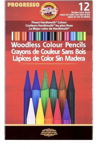 Paquete De 12 Lapices De Colores Sin Madera | Koh-i-noor