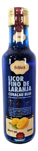 Licor Fino De Laranja Curaçau Blue Schluck Blumenau 250ml