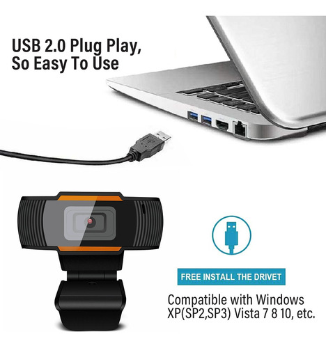 Webcams Focando Usb 2.0 Câmera Microfone Desktop Pc Áudio