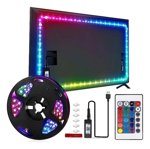 Cinta Luces Tira Led 5 Metros Rgb Multicolor Control Usb Luz