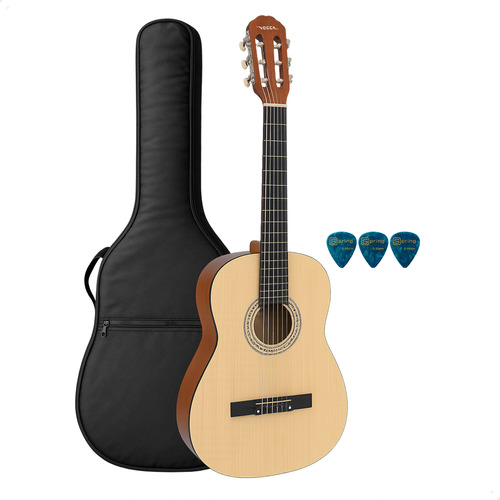 Kit Violão Clássico Vogga Vca100 Acústico Natural C/ Capa