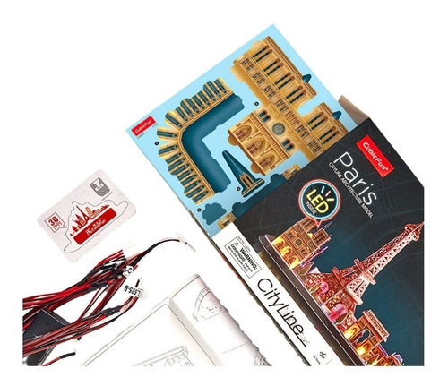 Puzzle 3d | Arquitectura Ciudad De Paris Con Luces Led