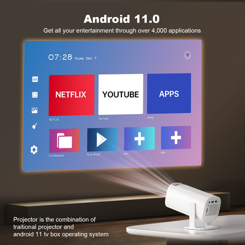 Proyector Con Decodificación 4k 1080p Wifi6 Bt5.4 Android 11
