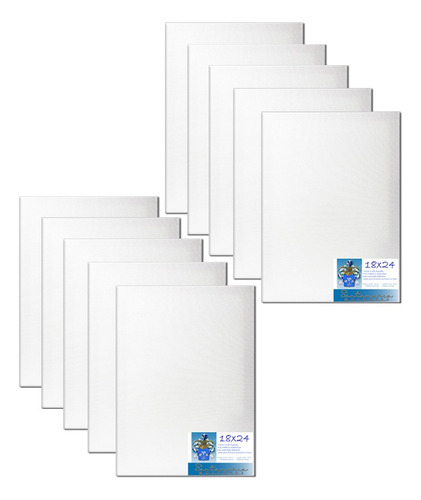 Kit 10 Telas De Pintura 18x24 Prontas Para Uso 100% Algodão
