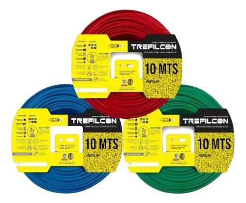 Cable Unipolar 4mm X 10m Pack X 3 Colores