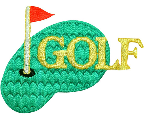 Golf Green With Flag Iron On Embroidered By