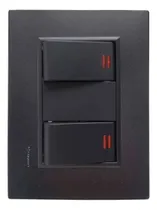 Comprar Plaqueta Flat Grafito Duomo Conatel + 2 Módulos Unipolar