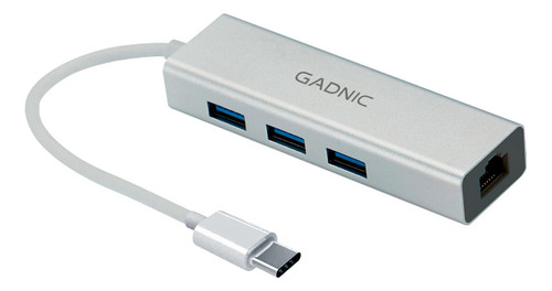 Adaptador Usb Tipo C A Rj45 Ethernet Red Lan + Hub Usb 3.0