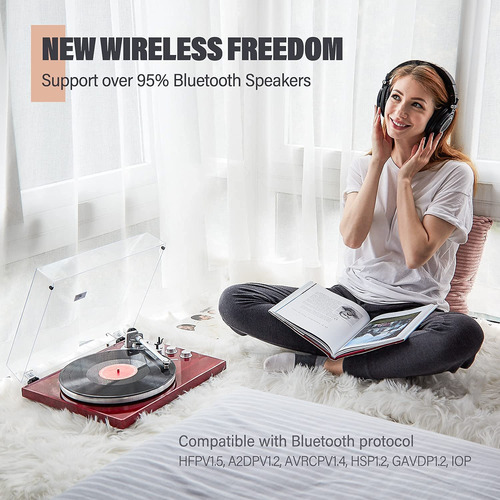 Tocadiscos 1 Por Uno Con Transmisión Por Correa Con Bluetoot