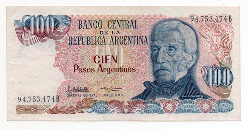 Billete Argentina 100 Pesos Argentinos Bottero 2625 T Corta