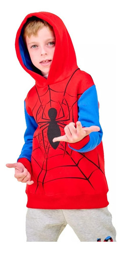 Buzo Spiderman Niños Capucha Friza Hoodie Original Marvel® 