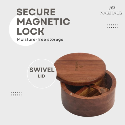 Caja De Madera De Acacia Para Sal Y Pimienta Modelo Doble Co