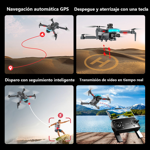 Drone SJRC 4k KF108Max Two battery version con cámara 4K negro 5GHz 2 baterías
