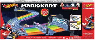 Hot Wheels Mario Kart Pista Rainbow Con Luces Y Sonidos