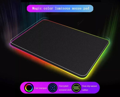 Imagen 2 de 9 de Mouse Pad Rgb Gamer Para Computadoras Laptop Escritorio