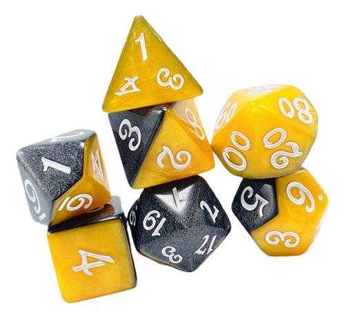 4 X 7 Piezas De Dados Poliédricos Dados De Juego Plata