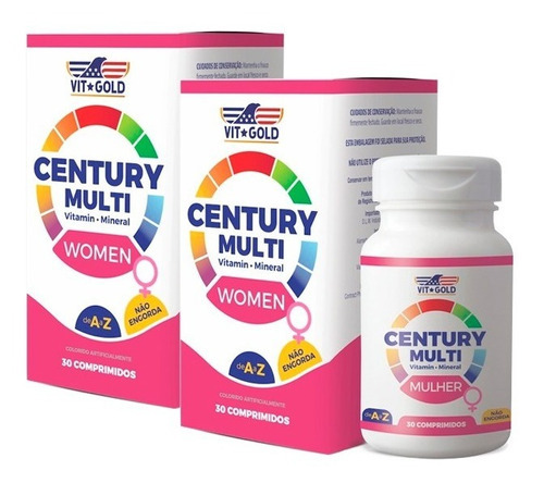 Multivitamínico Century Mulher - 2x 30 Comprimidos - Vitgold Sabor Não Se Aplica