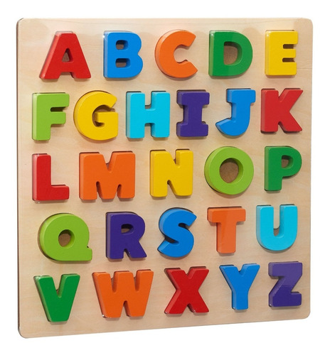 Juego Educativo De Encaje Abc Abecedario Madera Importado 