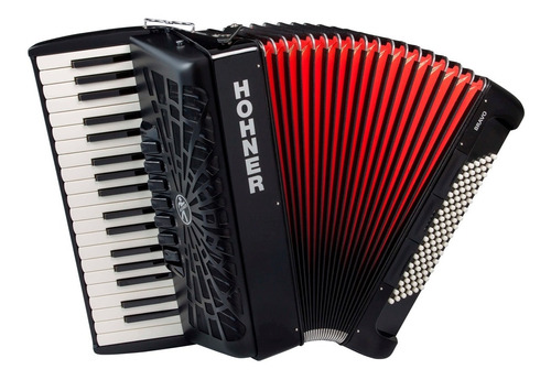 Acordeon Hohner Bravo Iii 37 Teclas 96 Bajos Negro