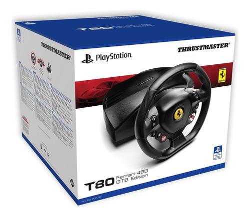 Volante Thrustmaster T80 Ferrari 488 Gtb Edition Ps4/Pc Cor Preto