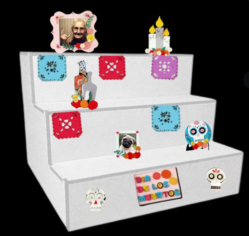 Kit Decorativo Día De Muertos Para Escritorio Mini Ofrendas