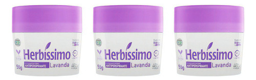 Desodorante Creme Herbissimo 55 G Lavanda - Kit Com 3un