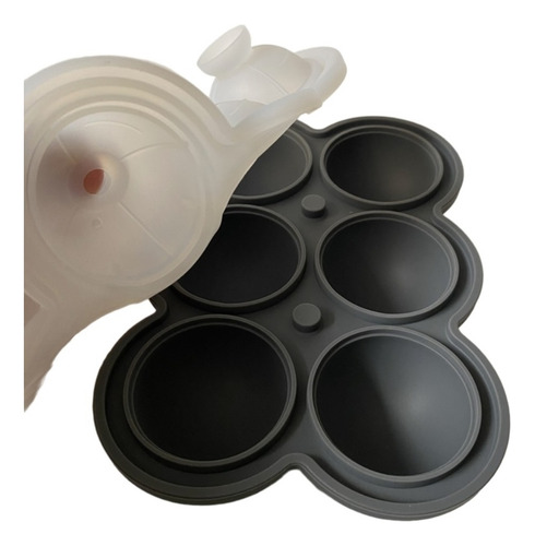 Set De 2 Cubetas De Silicona Circulares 6 Cav Kioxx Gris