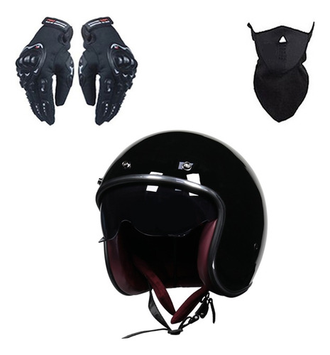 Casco De Moto Cafe Racer Style Open Face Retro Scooter Jet