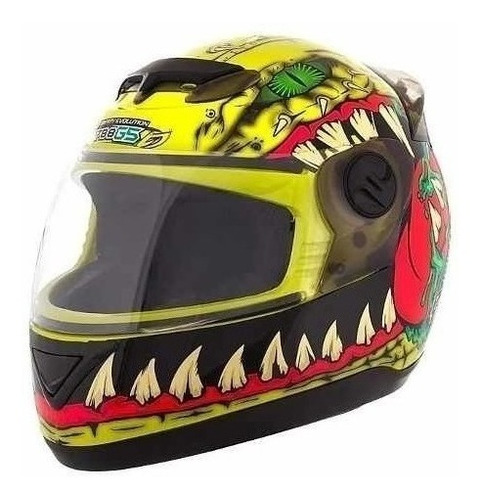 Capacete Dragon G5 Com Desenho De Dragão Amarelo Tamanho 56