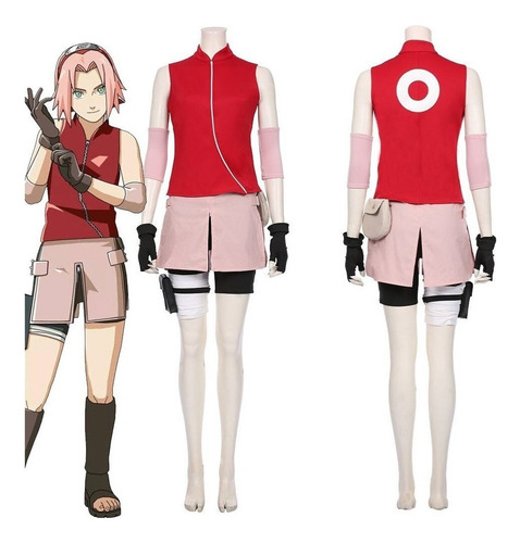 Hy Disfraz De Cosplay De Sakura Haruno Para Niñas Y Mujeres