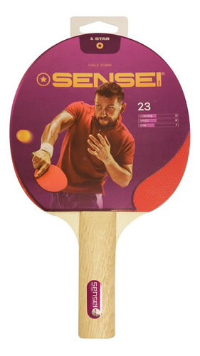 Paleta Ping Pong Tenis De Mesa Sensei 1 Estrella