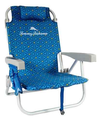 Silla Para Playa Tommy Bahama Azul Floral Plegable / Hielera