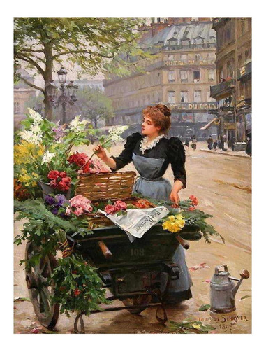 Vendedora Parisiense De Flores - Schryver - Tela Canvas