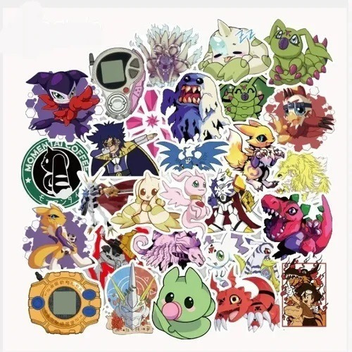 Stickers Autoadhesivos - Digimon (50 Unidades)