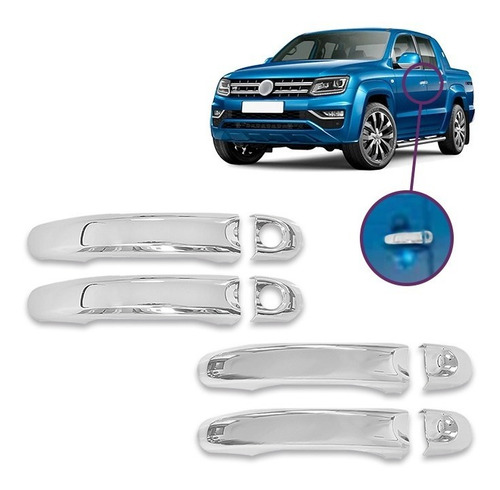 Aplique Cromado Retrovisor Maçaneta Caçamba Amarok 10 A 19