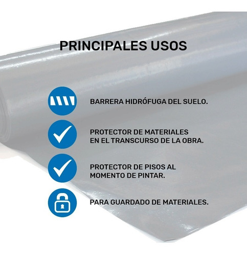 Nylon Construcción 2mt De Ancho En 100 Mic Barrera De Vapor