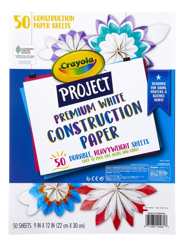 Crayola Papel Construccion Blanco Suministro Arte Premium 50