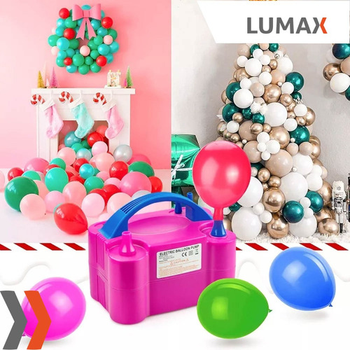Bomba Electrica Doble Infla Globos Compresor Para Cumpleaños