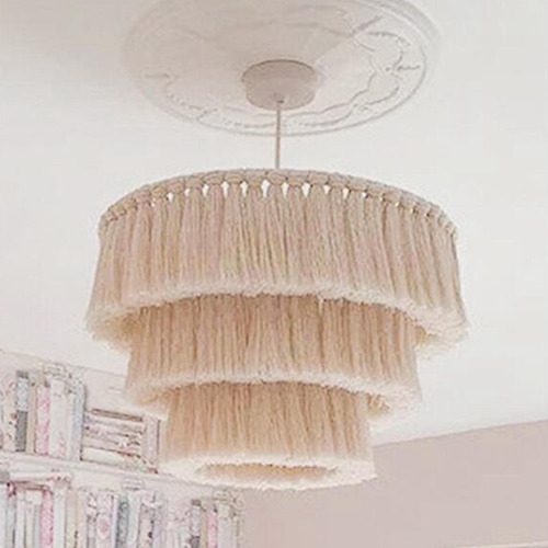Pantalla De Lámpara De Macramé, Pantalla De 30cmx40cm