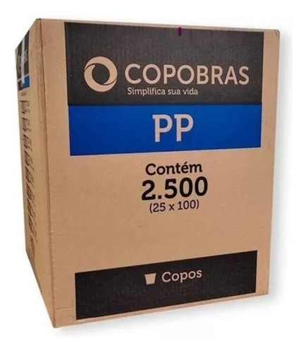 Copo Descartavel  Cf-180ml Pp Copobras Branco Caixa 2500un