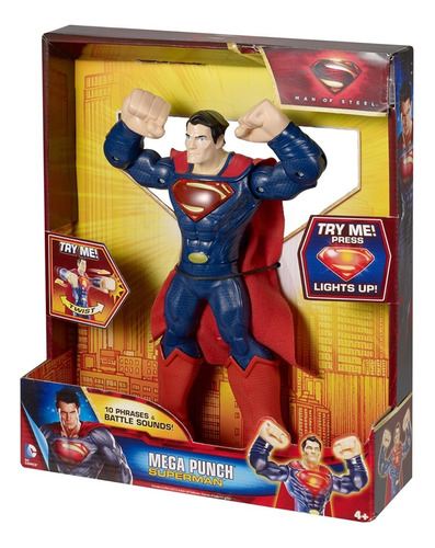 Muñeco Superman Mega Punch Articulado - Mattel 25cm