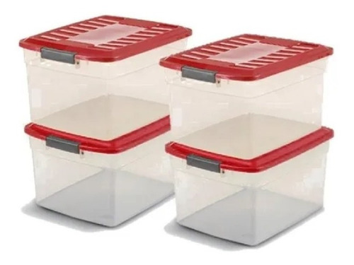 Pack X 4 Caja Plastica Apilable X 15 Lts Colombraro