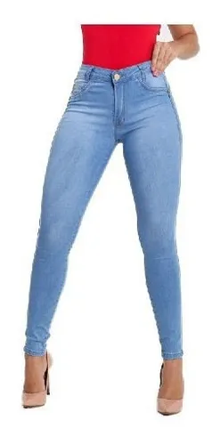 Calça Feminina Jeans Skinny Cintura Alta Lev. Bumbum Barato