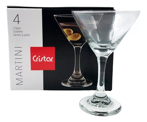 Set De 4 Copas Martini Con Caja