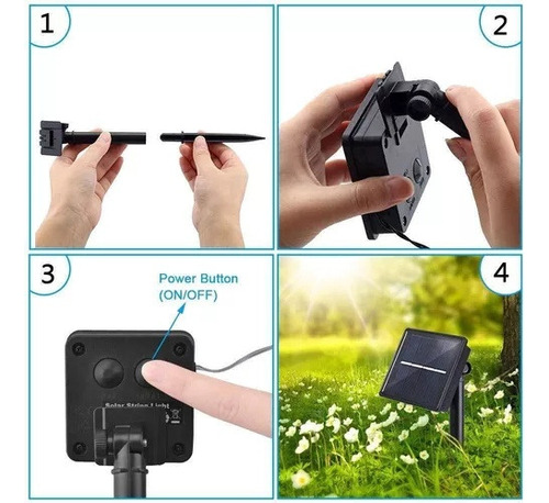 12m 100led Luces De Navidad Cadena Solar Al Aire Libre Para