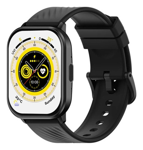 Capa preta Smartwatch Zeblaze Gts 3, moldura preta, design de pulseira esportiva