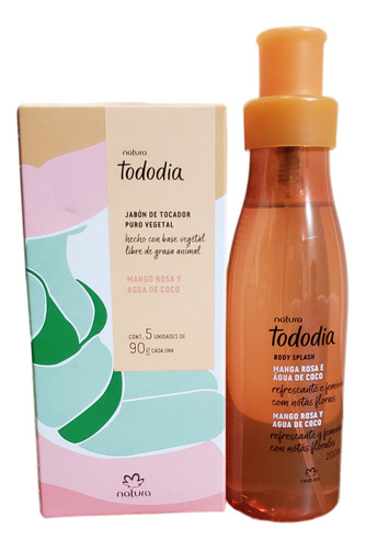 Tododía Body Splash Mango Rosa Y Agua De Coco+caja Jabones