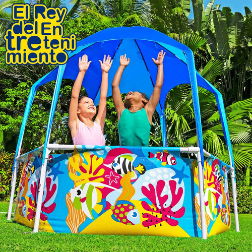 Imagen 5 de 7 de Piscina Bestway Estructural Infantil 930 L C/toldo Uv El Rey